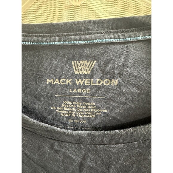 Mack Weldon Men's Long Sleeve Crewneck T-Shirt Navy‎ Blue Size Large Pima Cotton - Picture 4 of 6